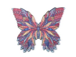 Rompecabezas de madera DIY con forma de silueta. Con piezas individuales de diferentes diseños. Hecho de madera policromada. Tamaño A4. Diseño de mariposa.