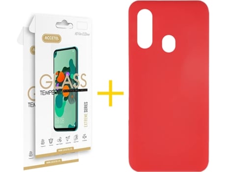 Carcasa + 2 Protectores de Pantalla Samsung A20e SKYHE Rojo