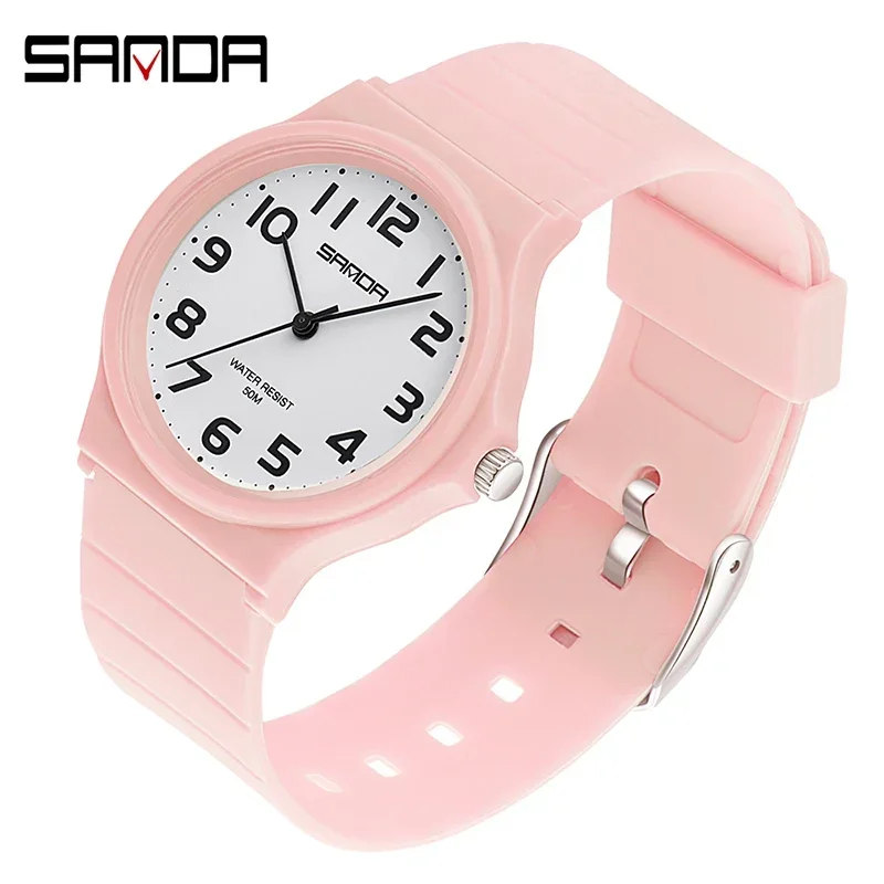 Reloj (rosa) Con Correa Flexible, Ultradelgada Y Resistente Al Agua Y A Los Golpes.