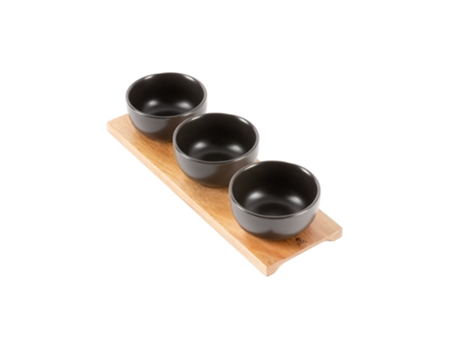 Juego de 3 Cuencos con Tabla de Madera SCALPERS