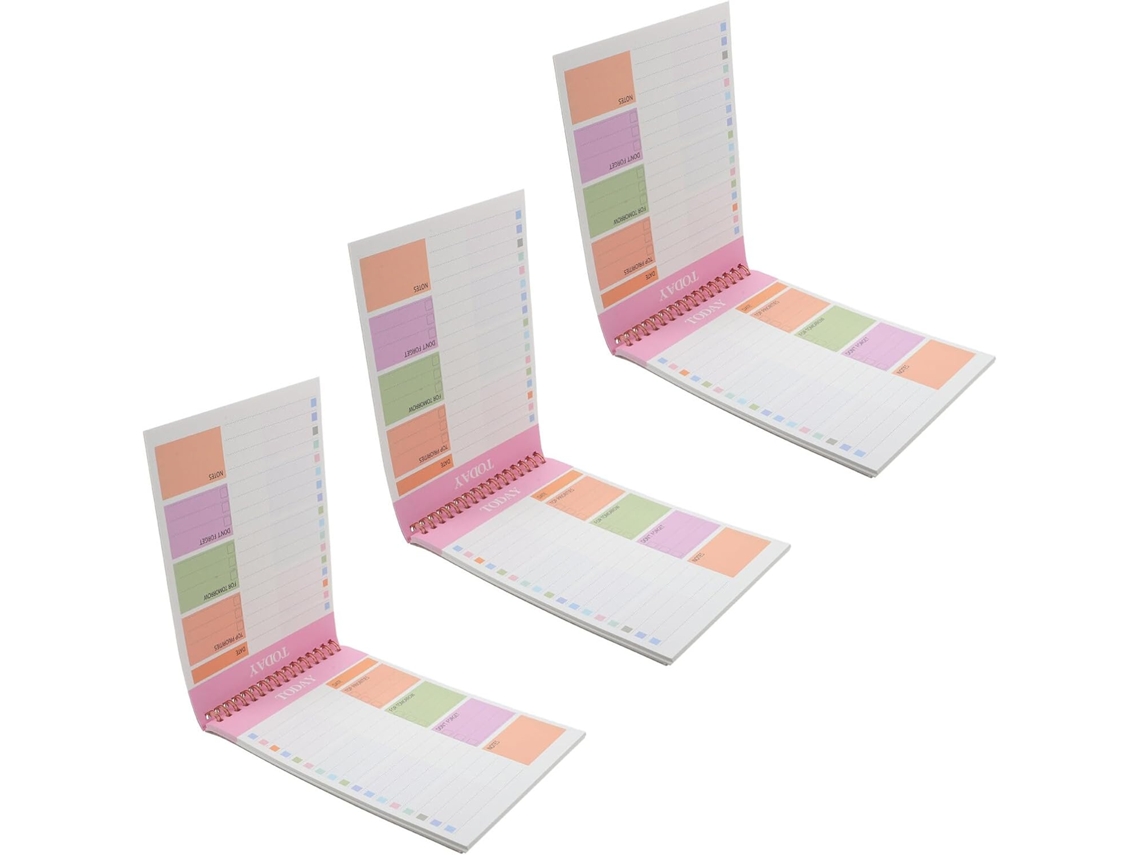 Cuaderno De Espiral, 3 Copias, A5, Rosa – Agenda Diaria Sin Fecha Con Listas De Tareas.