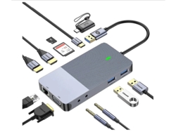 Adaptador de estación de acoplamiento YIZHOOD plateado