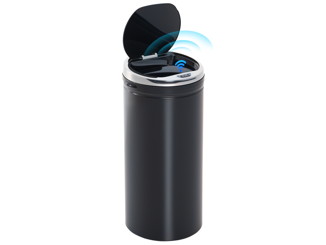 Cubo de basura automático de 42 litros con sensor infrarrojo, acero.