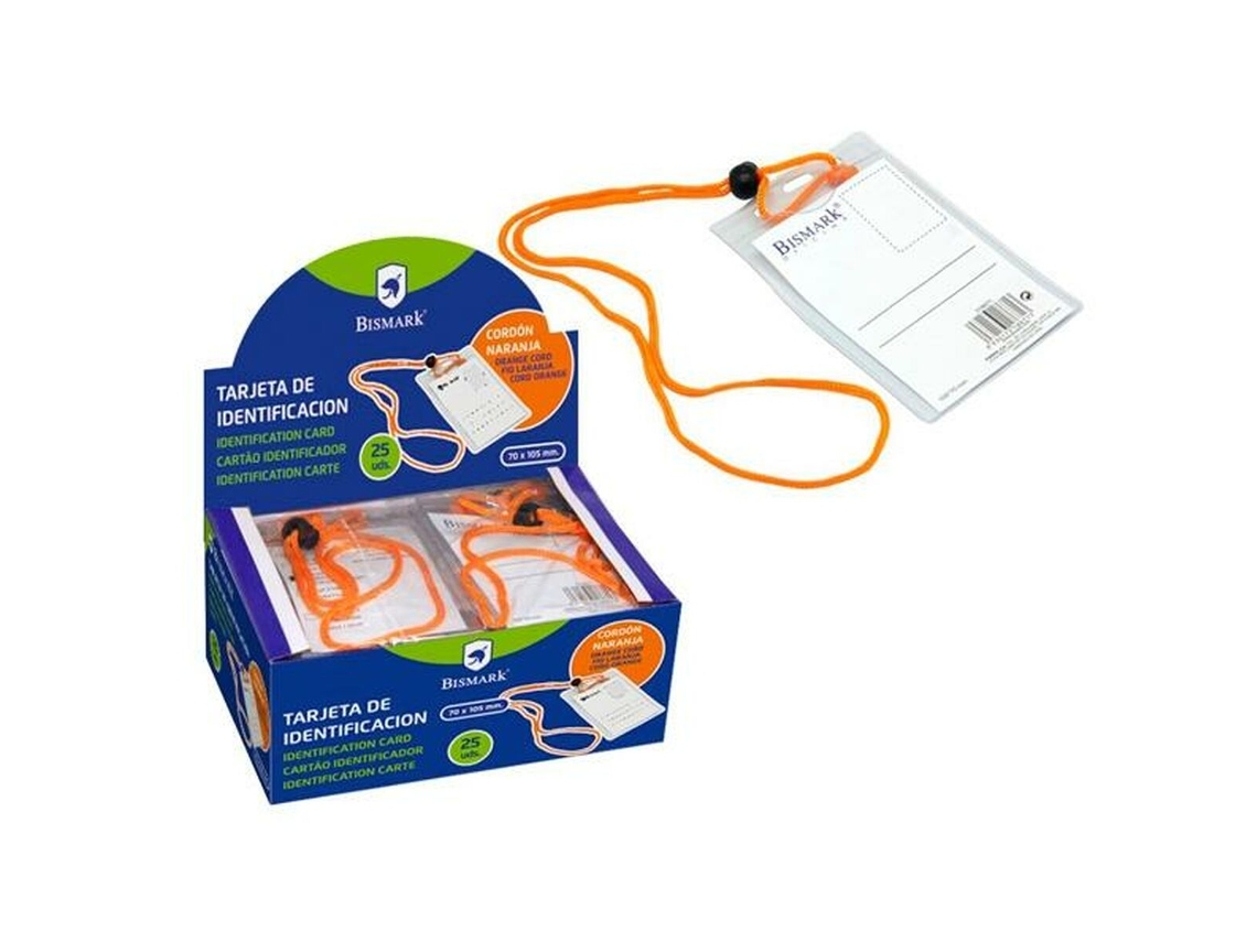 Lanyard con Identificador Bismark Naranja Transparente 105 x 70 mm (25 Unidades)