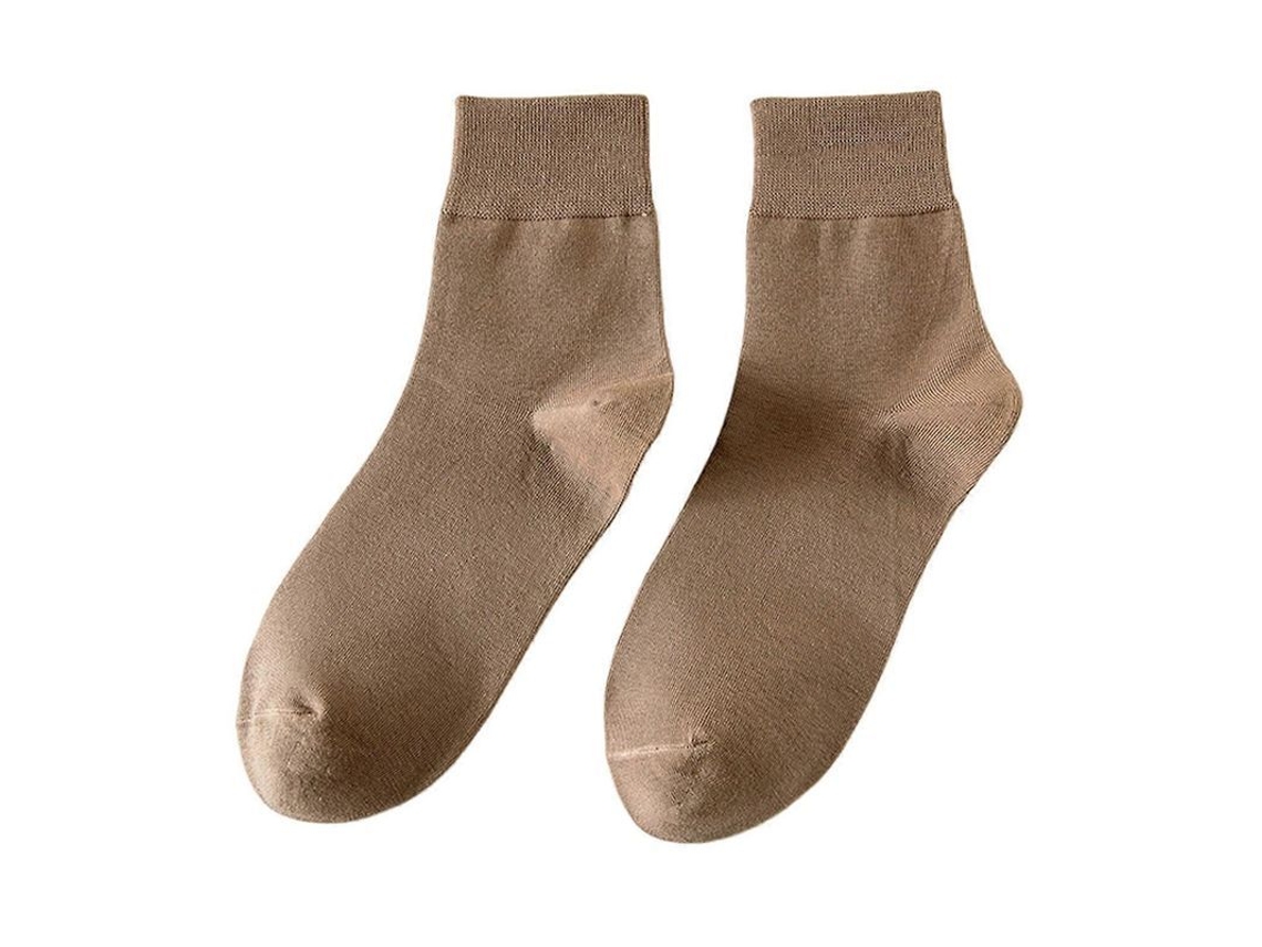 2026-calcetines Unisex De Algodón Medios Antideslizantes Elásticos Transpirables Suaves Sin Olor Color Sólido