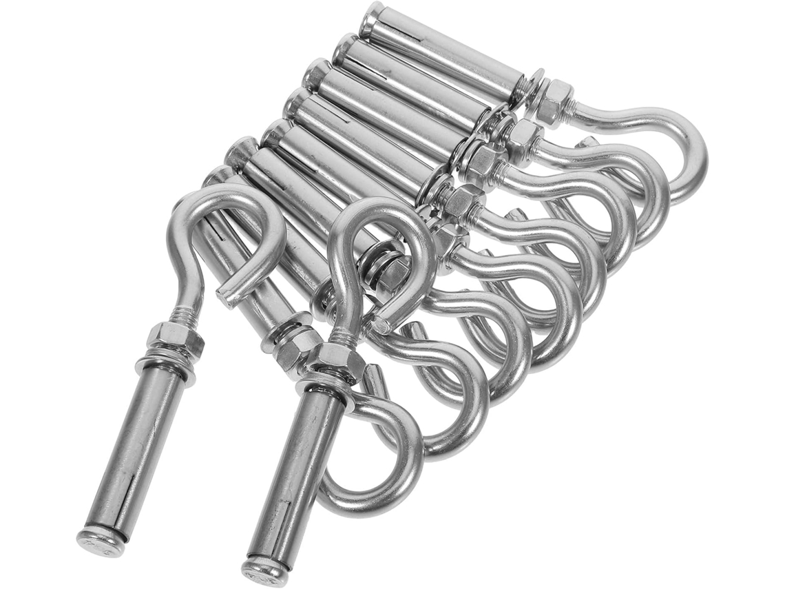 Paquete De 10 Ganchos De Ojal M8 De Acero Inoxidable 304, Anclajes De Pared De Expansión Para Hormigón, Giratorios