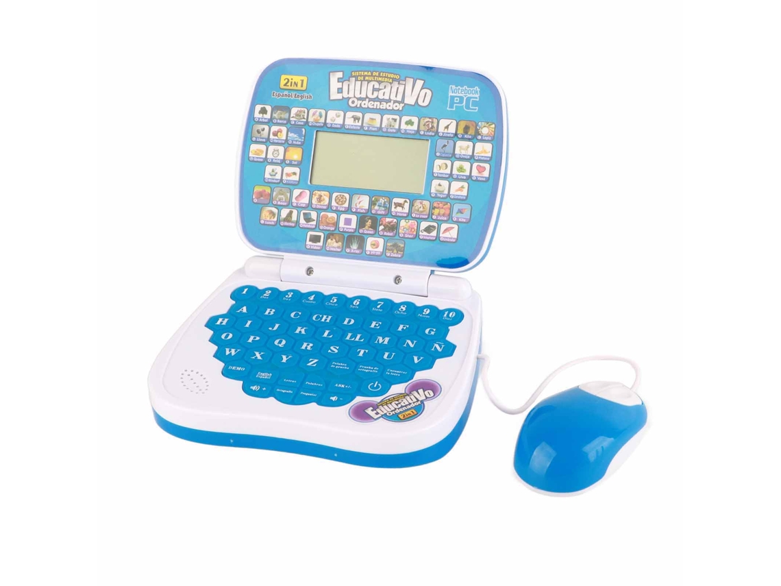 Ats-máquina De Aprendizaje Para Niños Con Funciones De Inglés, Español Y Música Portátil Interactivo Educatsivo Azul