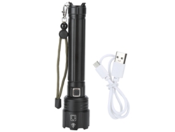 2026-linterna Led P90 Ultra Brillante Impermeable Ipx4 Carga Usb Con Zoom Y Pantalla De Potencia Para Camping Al Aire Libre Negro