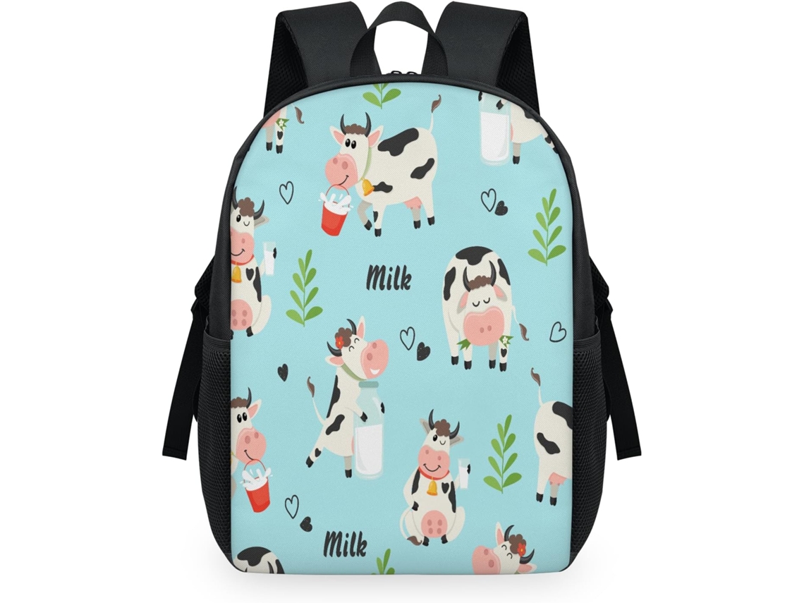Mochila Tropicallife Estampado Vaca Para Niños Niñas Hombres Mujeres Multiusos Mochila Escolar Informal Por