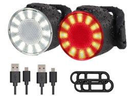 Conjunto Luz Bicicleta 4/6modos Ipx5 Mtb/carretera Negro Yizhood