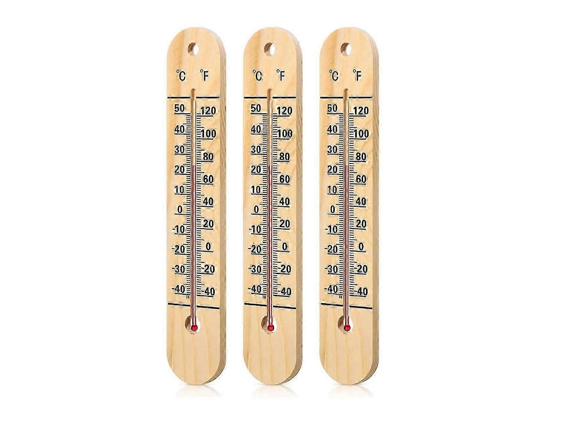 Conjunto De 3 Termômetros De Parede Para Ambientes Internos E Externos, Com Escala Dupla, Ideais Para Pátios.