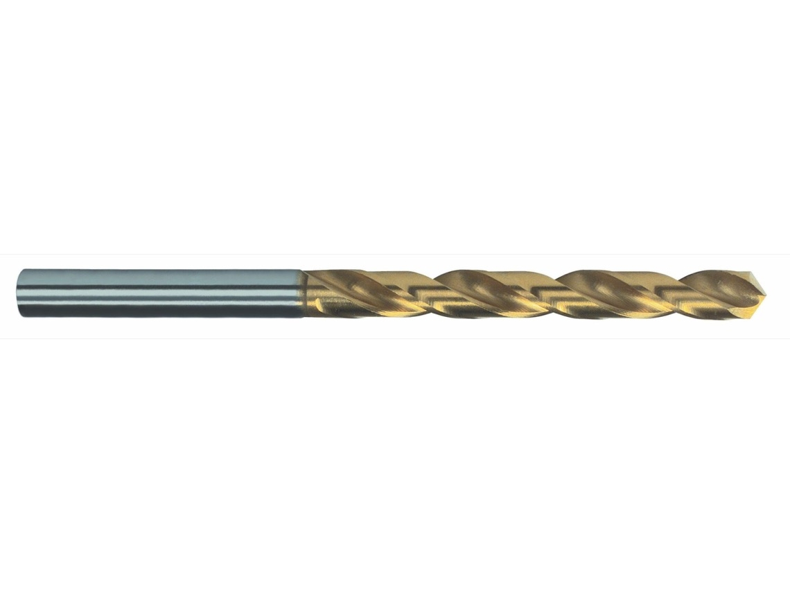 RUKO-2500775T-Pack de 10 brocas helicoidales DIN 338 tipo N HSS-TiN rectificada con autocentrado (Ø 7,75 mm)
