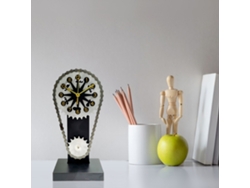 Reloj de mesa antiguo con engranaje y batería para sala de estar rústica