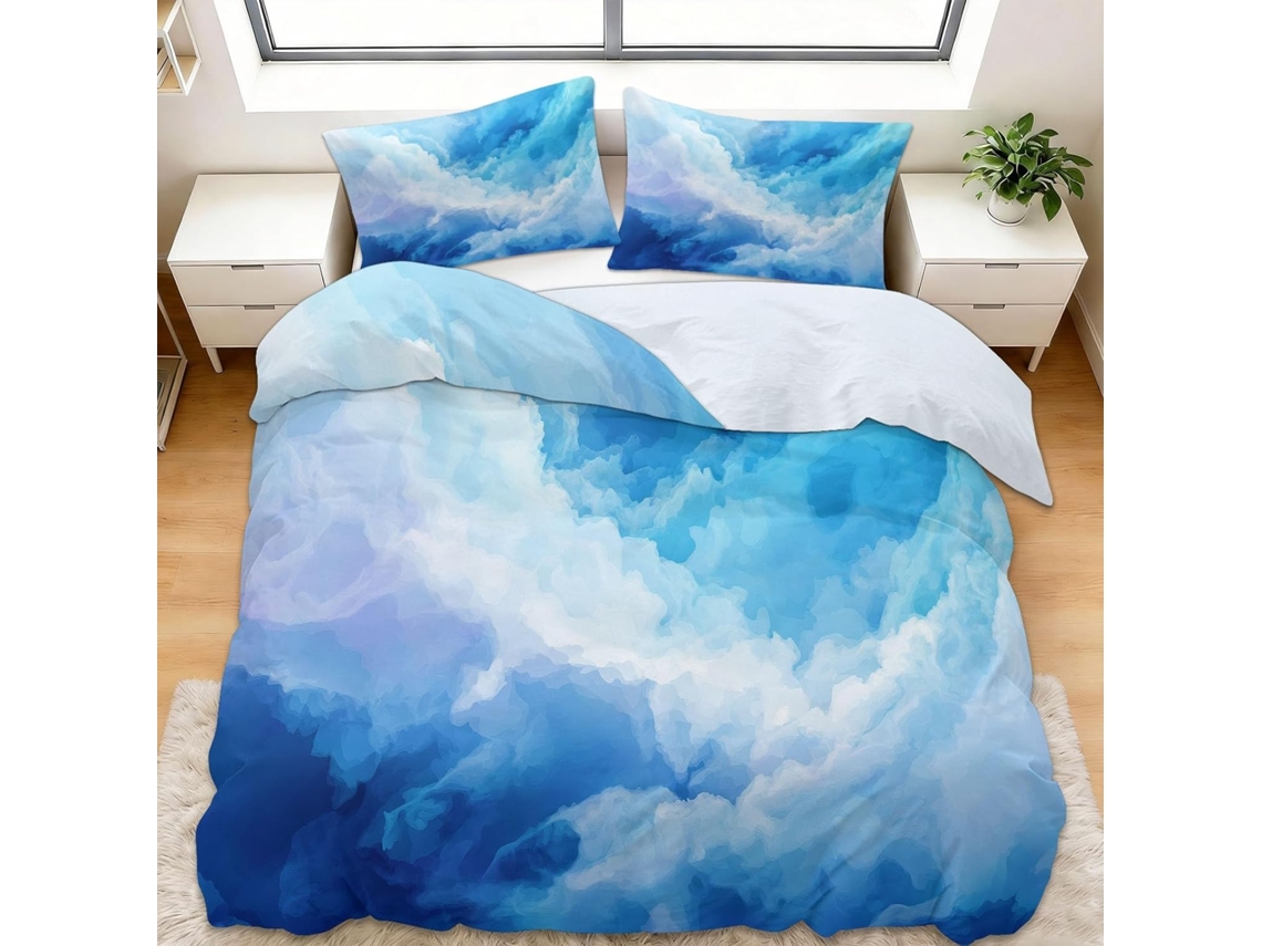 Juego Ropa Cama Juego Funda Nórdica Microfibra Funda Piezas Almohada Color 200x200 Cm 200 X 65