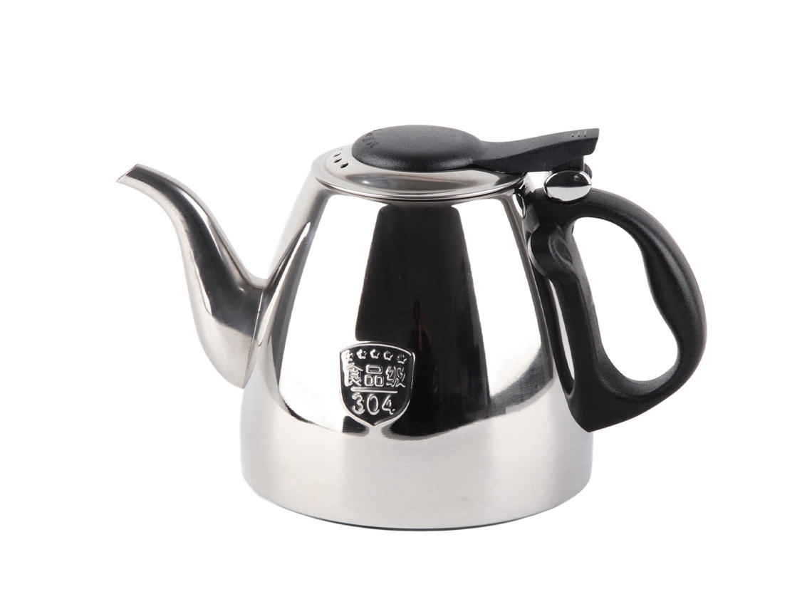 Hervidor de té y café de acero inoxidable para estufa, mango resistente al calor, 1,2 L, plateado