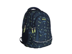 Mochila Escolar Con Tres Cremalleras, Panel Acolchado, Detalles Reflectantes Y Compatible Con Trolley. 28x12x37 Cm.