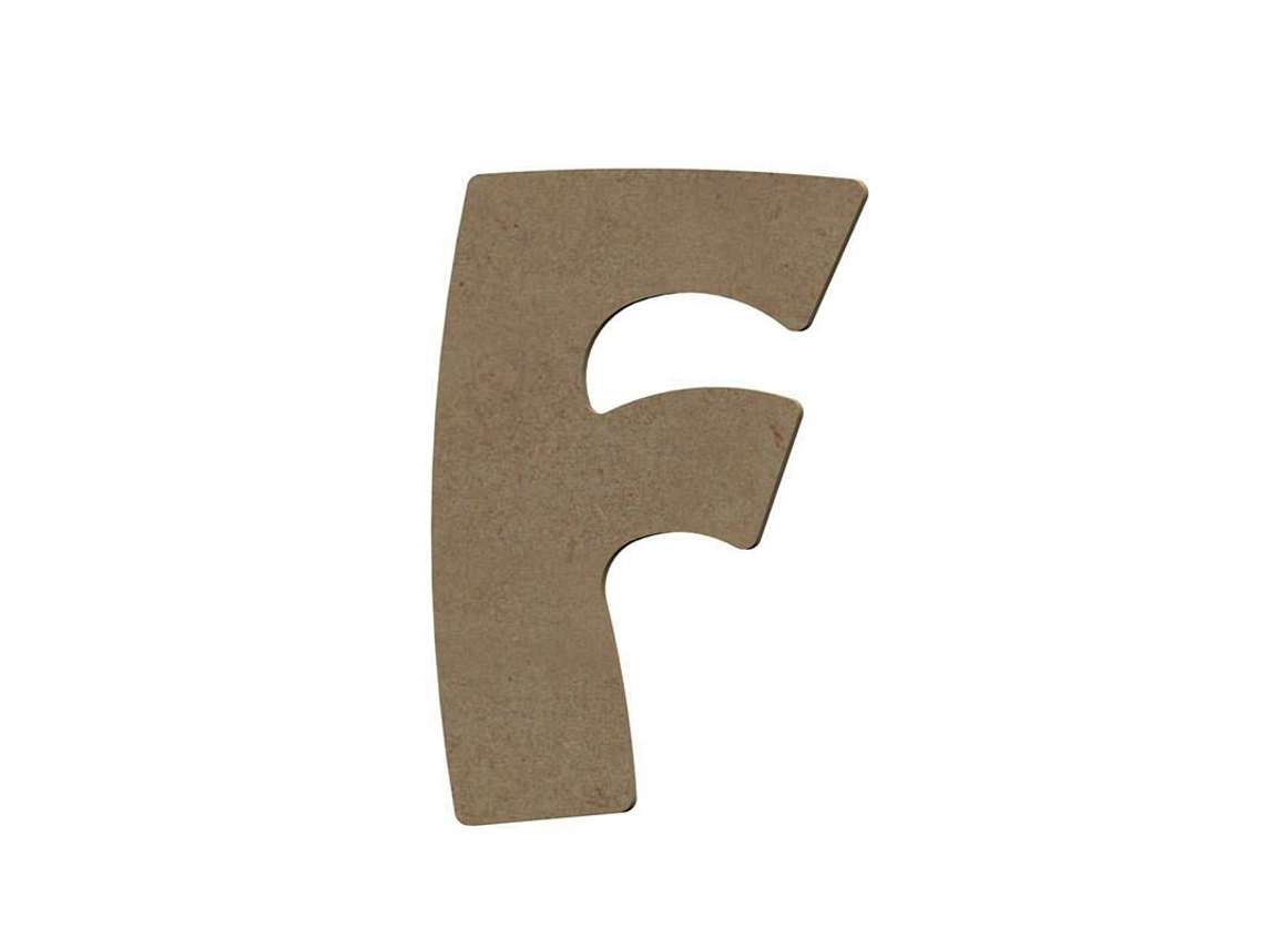 Letra F mayúscula de madera MDF para decoración - 8 cm