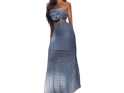 Vestido De Playa De Punto Sin Espalda Para Mujer