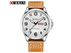 Reloj De Pulsera De Cuarzo Con Correa De Cuero Para Hombre, Estilo Casual, Con Calendario.