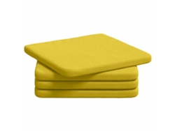 Cojines Para Asiento 4 Uds Amarillo Claro 40 X 40 X 3 Cm Tela