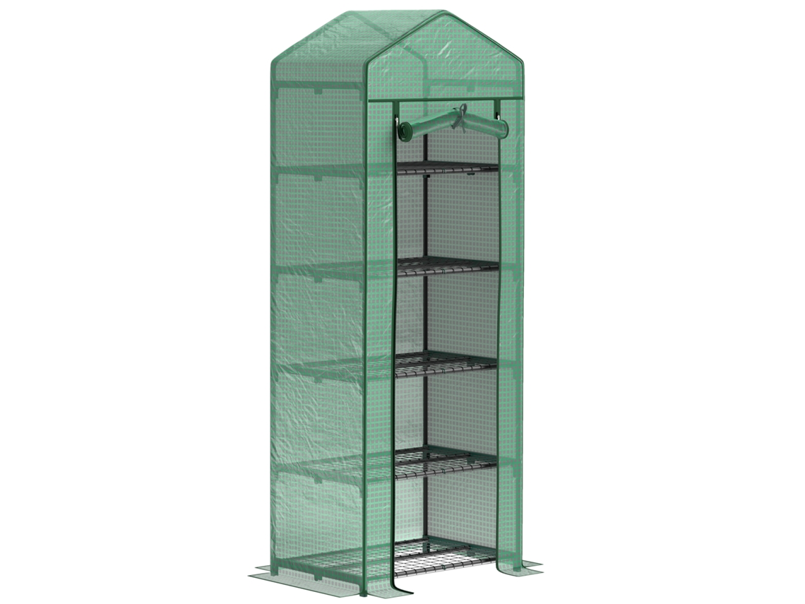 Invernadero Con Puerta Enrollable Y Estantes Para Uso Invernal, 69x49x193cm