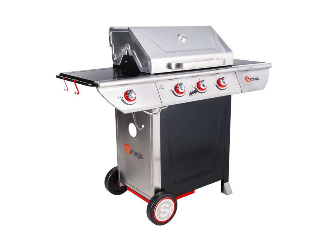 Barbacoa De Gas Manhattan 350gpi - 3 Quemadores 10.5kw Bandeja Calientaplatos