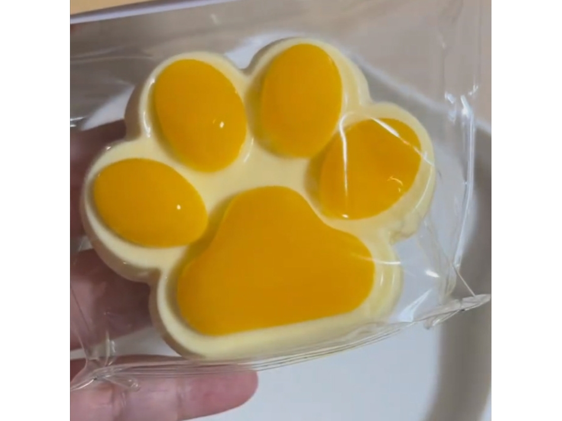 (naranja) Juguete Para Apretar Con Forma De Pata De Gato De Silicona Suave Y Lindo Para Aliviar El Estrés.