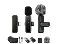 Micrófonos De Solapa Inalámbricos Chrui J81, 1 A 2 Tipo C, Con Adaptador Lightning Y Bolsa De Almacenamiento