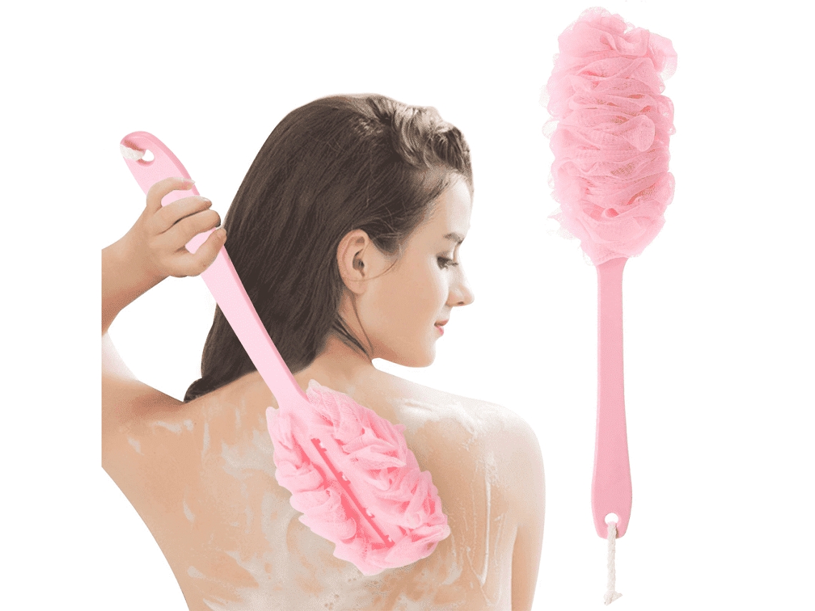 Cepillo De Baño De Mango Largo Para Una Exfoliación Suave (rosa) Gertiz