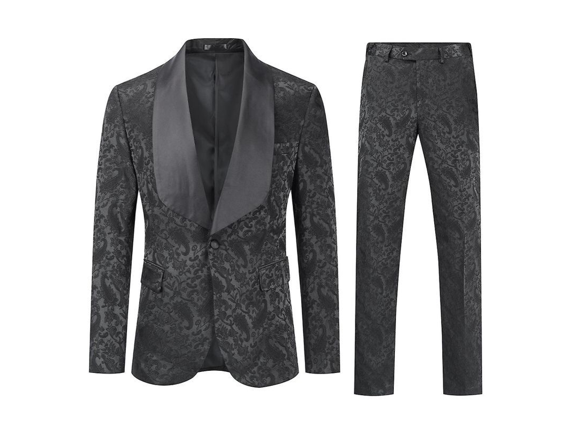2026-traje Hombre Mystdiy 2 Piezas Blazer Pantalones Estampados 1 Botón Para Boda