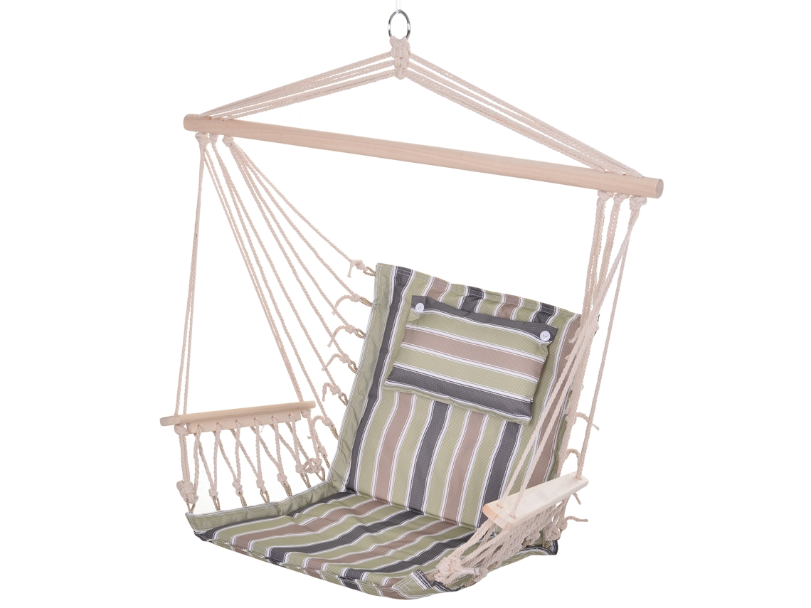 Suporte para cadeira suspensa de 190 cm com mesa lateral, capacidade 120 kg, estrutura metálica (Preto) S/MARCA