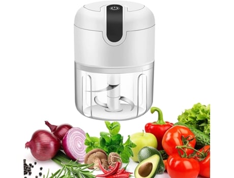 Mini picadora eléctrica de ajo, procesador de alimentos, picadora de ajos inalámbrica portátil, picadora de carne con carga USB para verduras, chil...