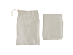 Manta solar para piscina color beige, impermeable y resistente a los rayos UV.