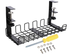 Organizador de cables para debajo del escritorio, soporte de hierro resistente para guardar cables y regletas. SFUSHOS