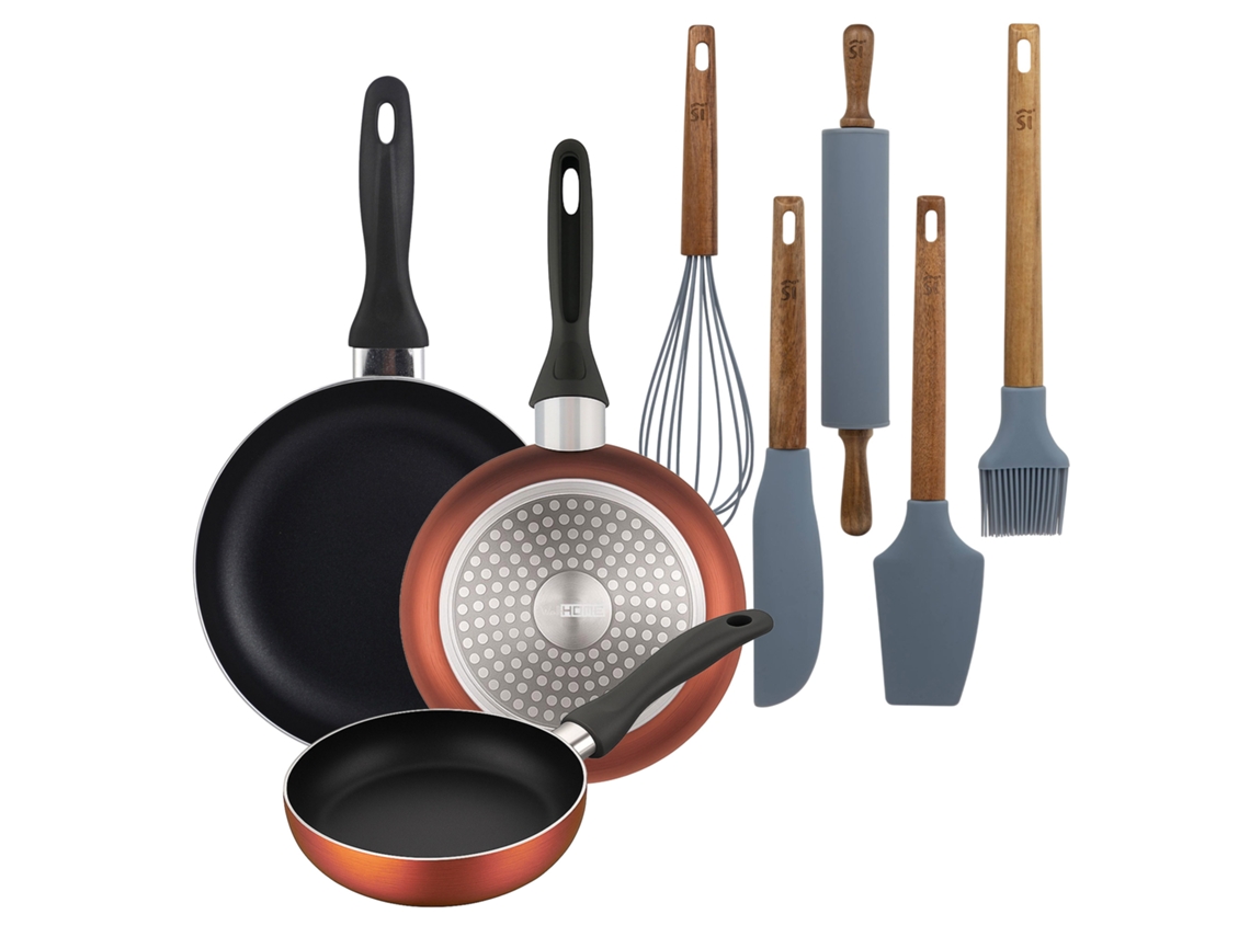 Juego De 3 Sartenes Ø16ø20ø24cm Wellhome Y Utensilios De Cocina