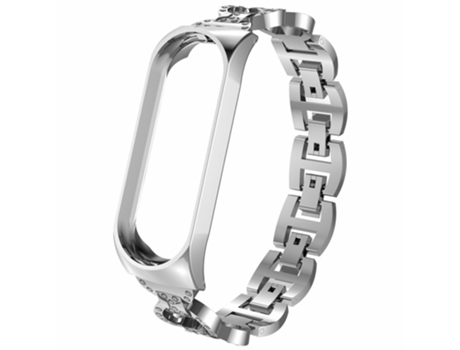 Correa de metal Diamante brillante con diseño en forma de 8 para Xiaomi Mi Band 6/5 - plata