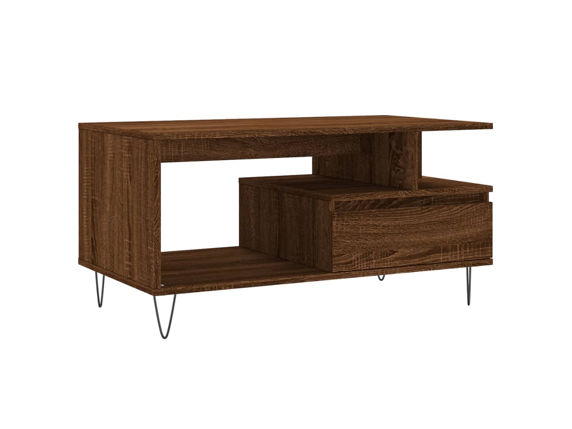 Maison Exclusive - Mesa De Centro Madera Contrachapada Roble Marrón 90x49x45 Cm