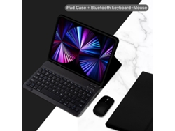 Funda con teclado Bluetooth para iPad magnético dividido con ranura para bolígrafo(9.7 5-6th Gen Air1-2 negro) VEANXIN