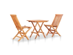 Maison Exclusive - Set De Bistró 3 Pzas Con Cojines Rojo Tinto Madera Maciza Teca