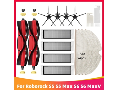 Rodillo Cepillo Lateral principal filtro HEPA fregona piezas de repuesto para Xiaomi Roborock S5 Max S50 S55 S6 MaxV Pure Robot aspirador