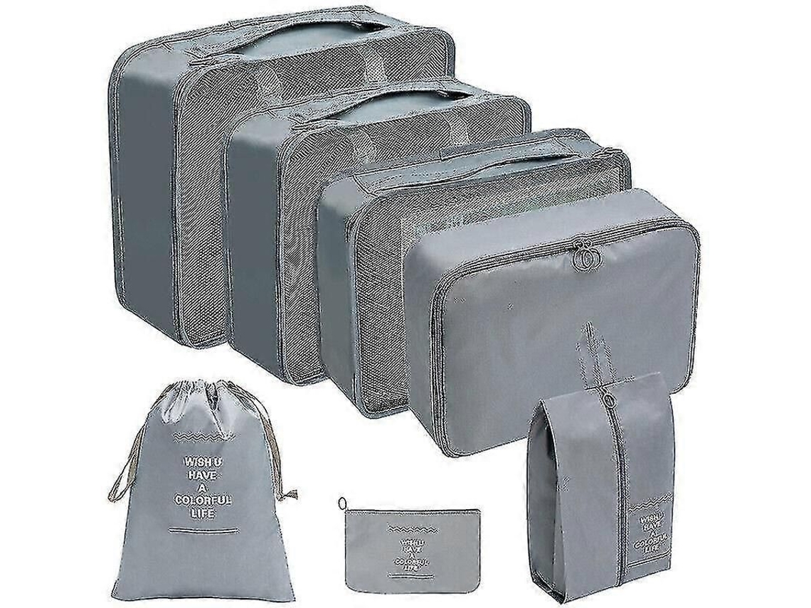 Fasst-7pcs Conjunto De Organizadores De Equipaje Para Viaje Bolsas De Almacenamiento Cubos Para Maletas