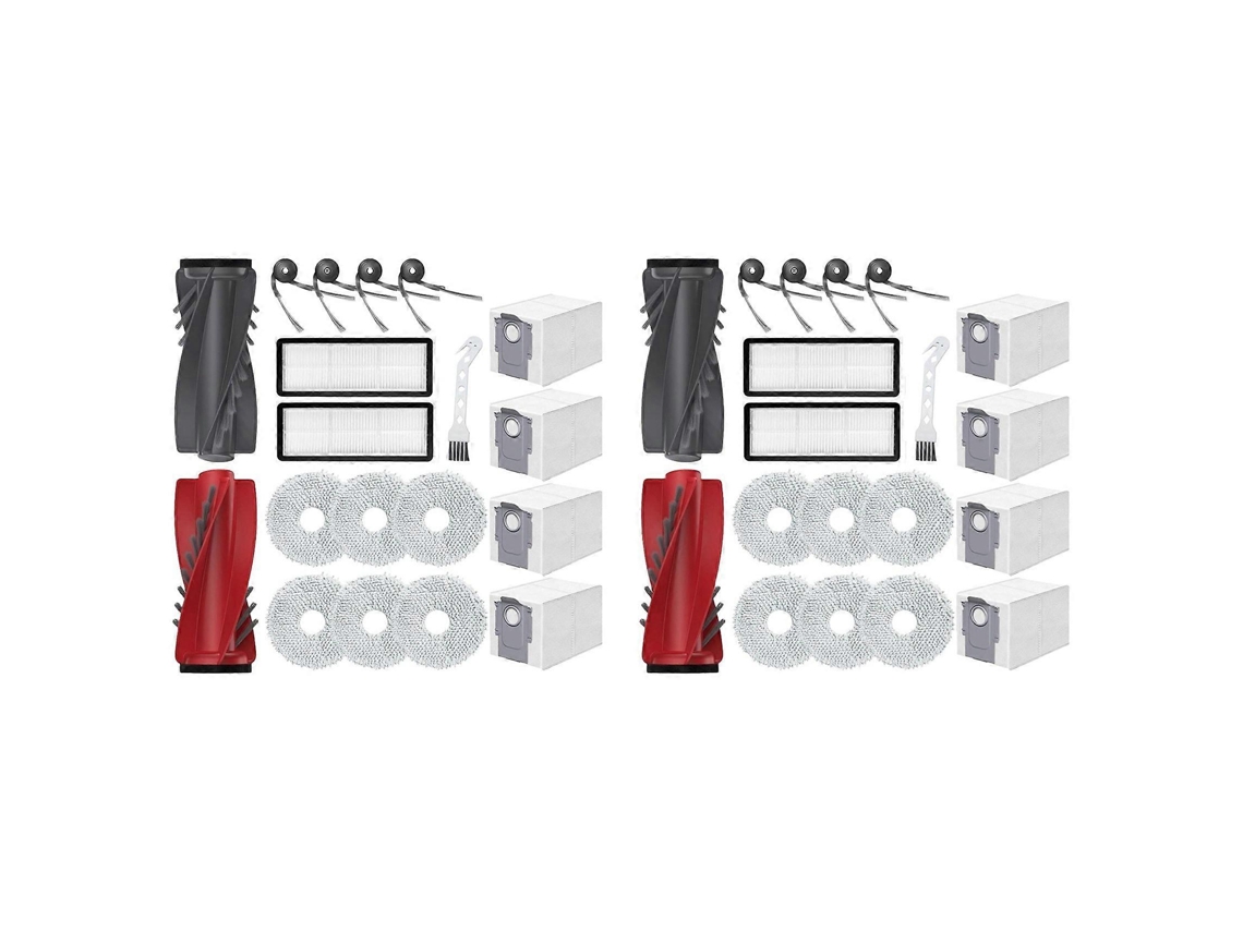 Juego de 2 piezas de repuesto para la aspiradora robot Roborock Qrevo Curve/p20 Pro: cepillos laterales principales, bolsas para el polvo, paños y filtros.
