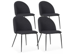 Juego de 4 sillas en tela FSC® y madera