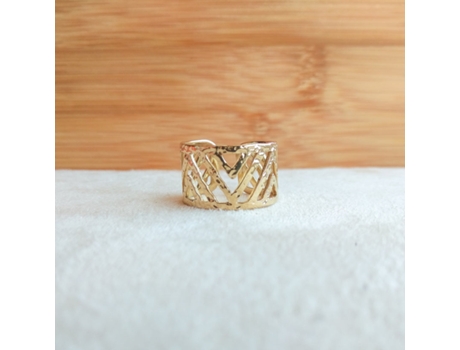 Anillo A BIJUTERIA (Acero Inoxidable - Dorado - Ajustable)