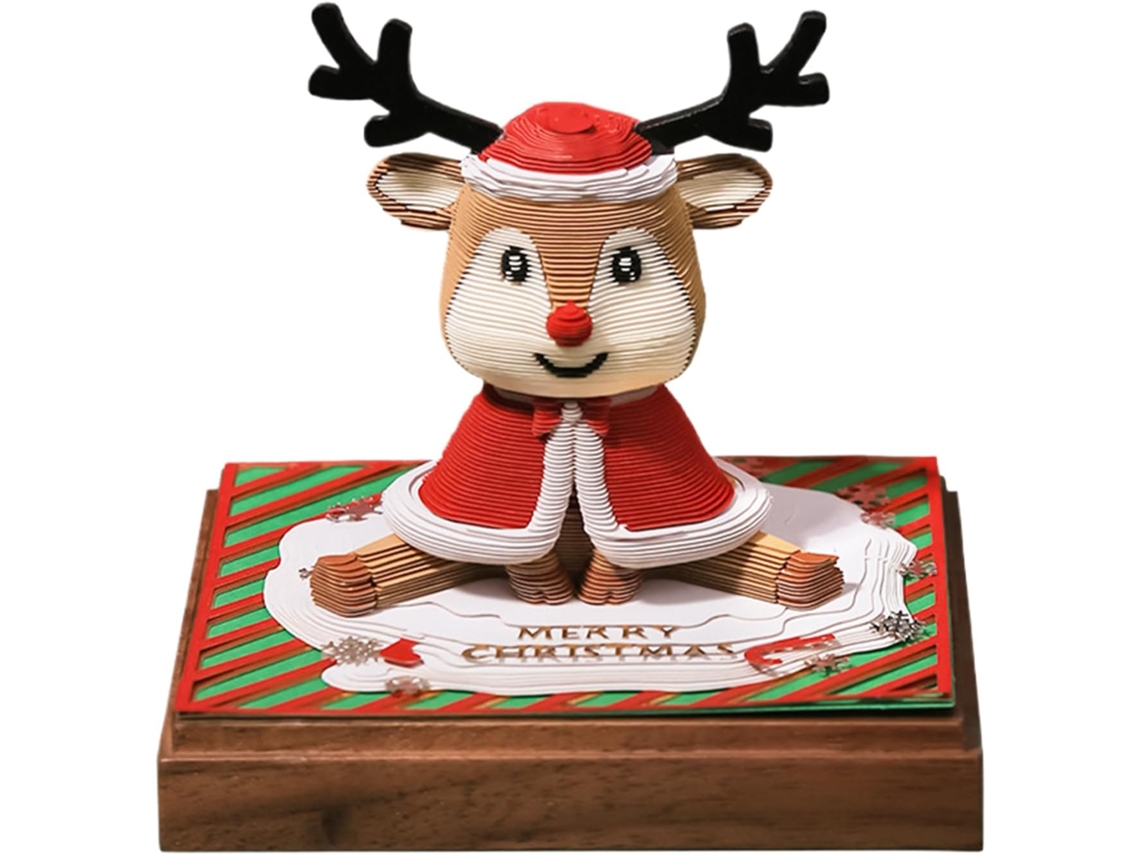 Calendario 3D, planificador diario con estampado de ciervos, calendario de escritorio desmontable con temática navideña 2026, para hombre.