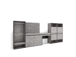 Zapatero | Organización del almacenaje | 357x145x35 cm | Para dormitorio | Armario abierto | Cómoda | Listones decorativos | Madera | Tocador | Cemento | Duérmete Online
