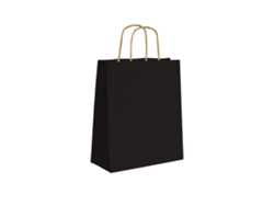 Bolsa de papel kraft negra EUROPRICE (24x32x10cm)