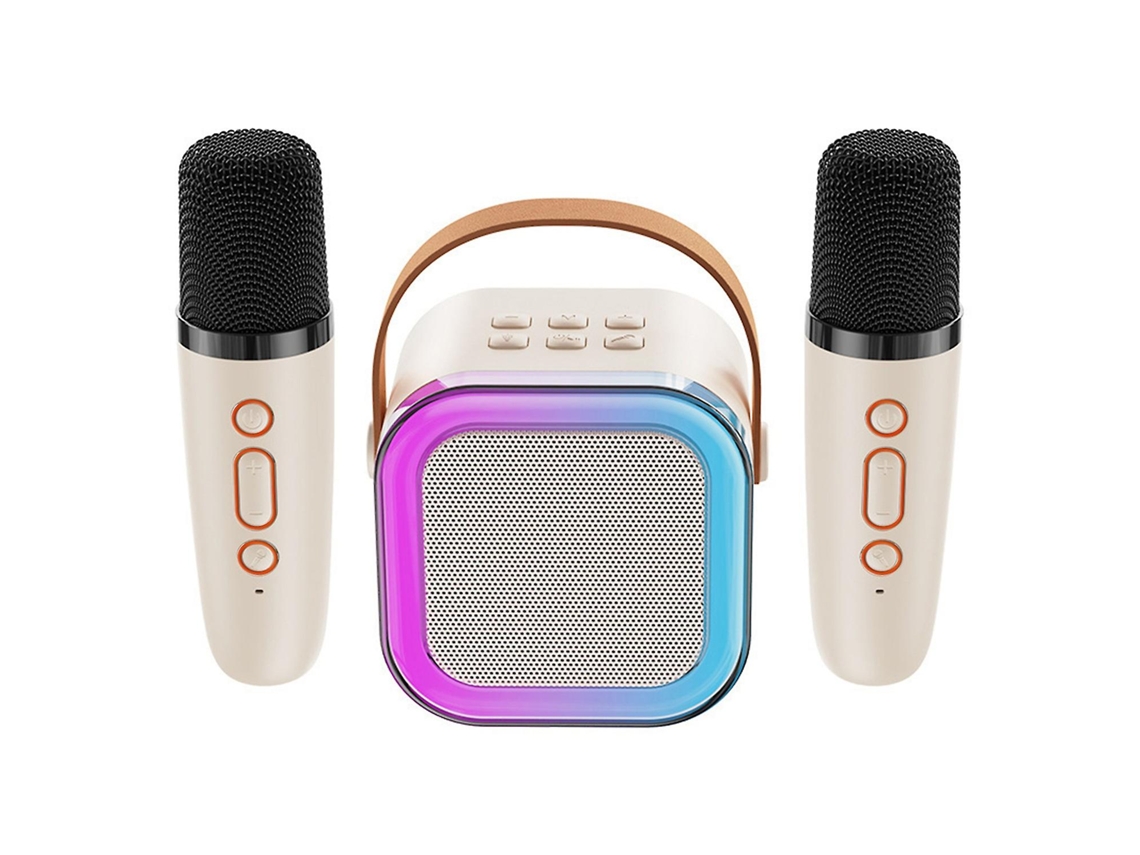 Máquina de karaoke con micrófono inalámbrico portátil para adultos y niños, altavoz de karaoke BT, luces RGB Sp Chennnls