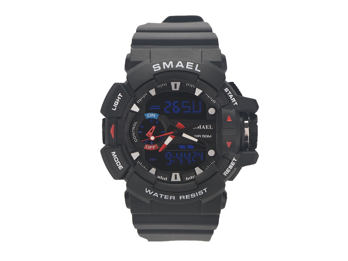 Reloj Hombre Deportivo Multifuncional De Doble Pantalla Redondo De Pulsera