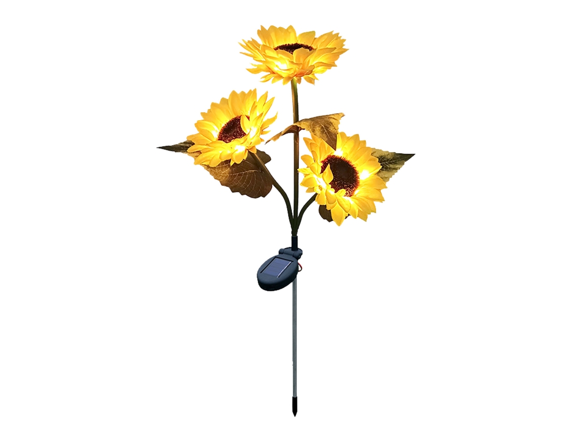 Lámpara Solar Con Forma De Girasol, Con 24 Led De Luz Blanca Cálida, Resistente Al Agua (ip55), Para Jardín, Patio Y Uso En Exteriores.